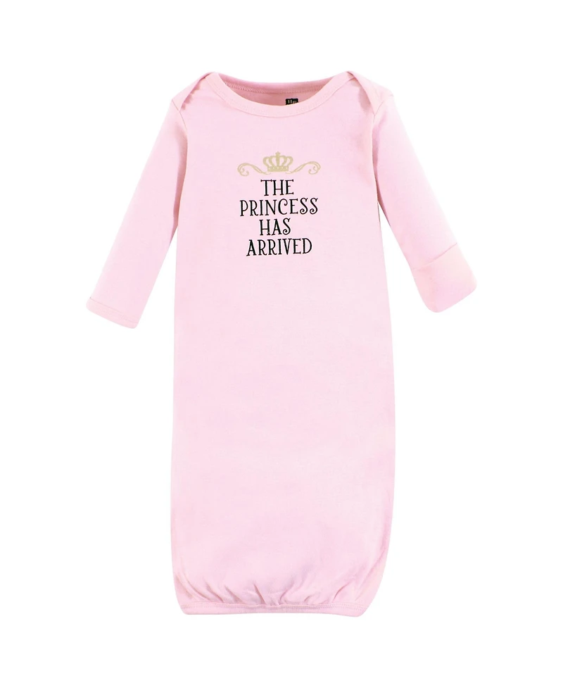 Hudson Baby Girls Layette Essentials Gown, Swaddle Wrap, and Headpiece Option