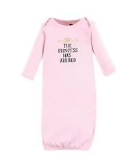 Hudson Baby Girls Layette Essentials Gown, Swaddle Wrap, and Headpiece Option