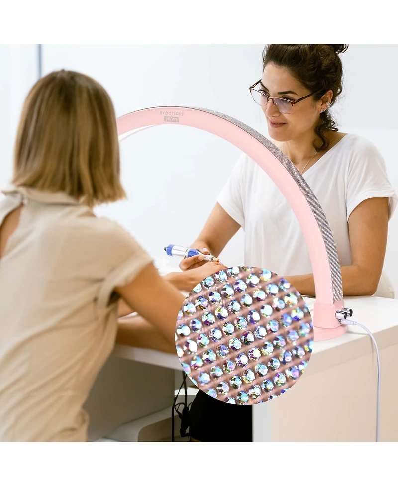 Byootique Nail Desk Lamp Half Moon Light 3360LM 48W Nail Tech Lamp Lash Light Adjustable Manicure Beauty Salon Home Spa