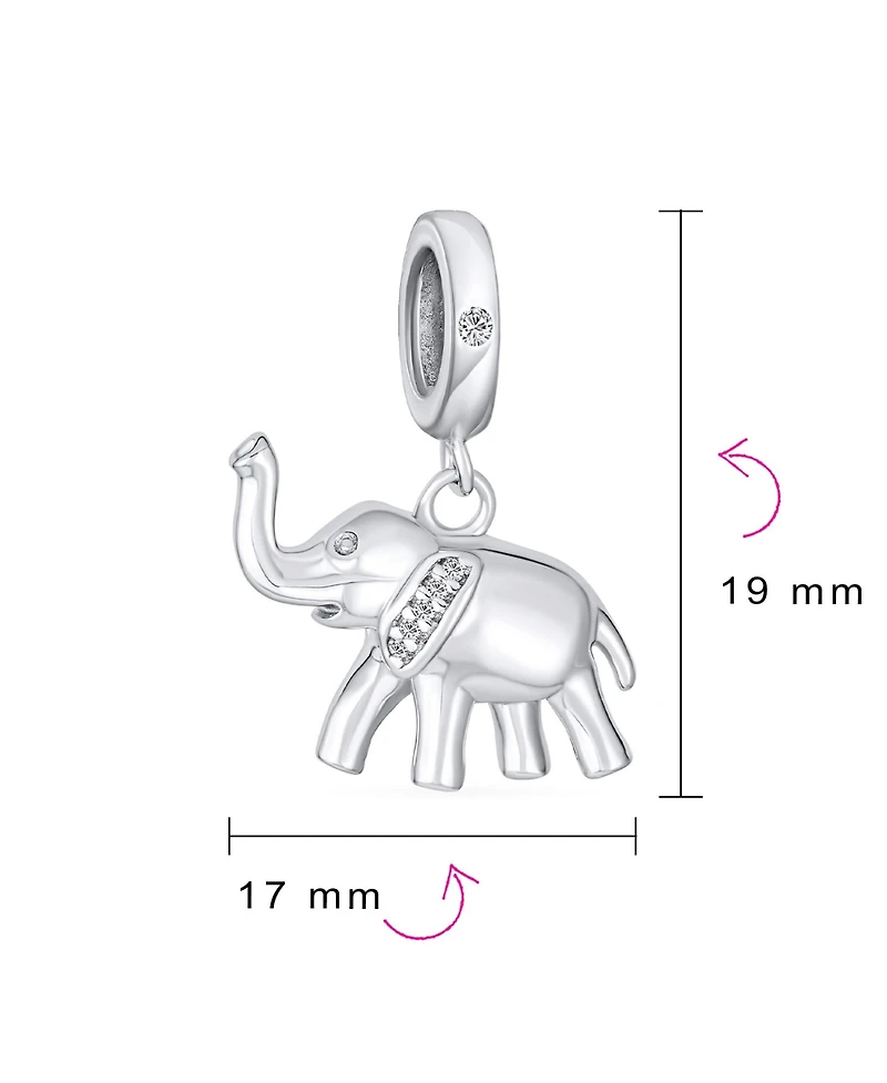 Bling Jewelry Trunk Up Elephant Dangle Charm Bead Sterling Silver European Bracelet