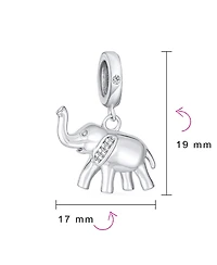 Bling Jewelry Trunk Up Elephant Dangle Charm Bead Sterling Silver European Bracelet