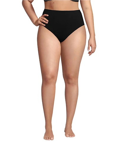 Lands' End Plus Cheeky High Waisted Bikini Bottoms