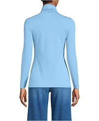 Lands' End Women's Lightweight Jersey Skimming Long Sleeve Turtleneck