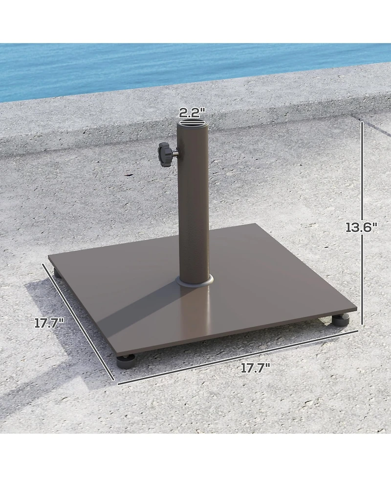 Outsunny Square Patio Umbrella Base, 29 lbs Metal Umbrella Sd,