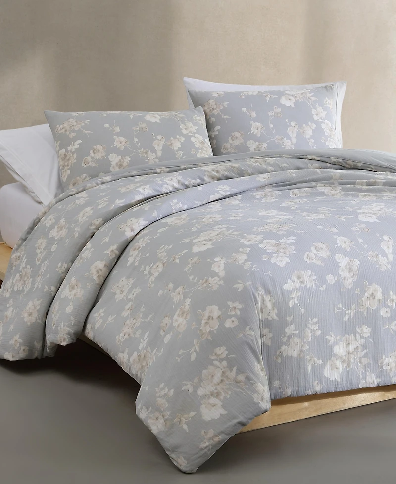 Closeout! Calvin Klein Eternity Floral Cotton Gauze 3-Pc. Comforter Set
