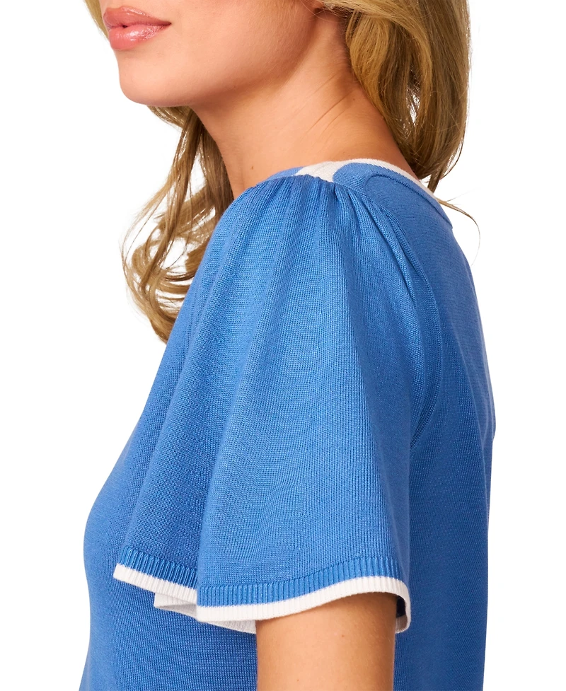 Melissa Paige Women's Boat-Neck Flutter-Sleeve Sweater