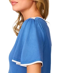 Melissa Paige Women's Boat-Neck Flutter-Sleeve Sweater