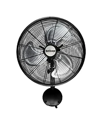Hurricane 16 Inch Pro High Velocity Oscillating Metal Wall Fan, Black (2 Pack)