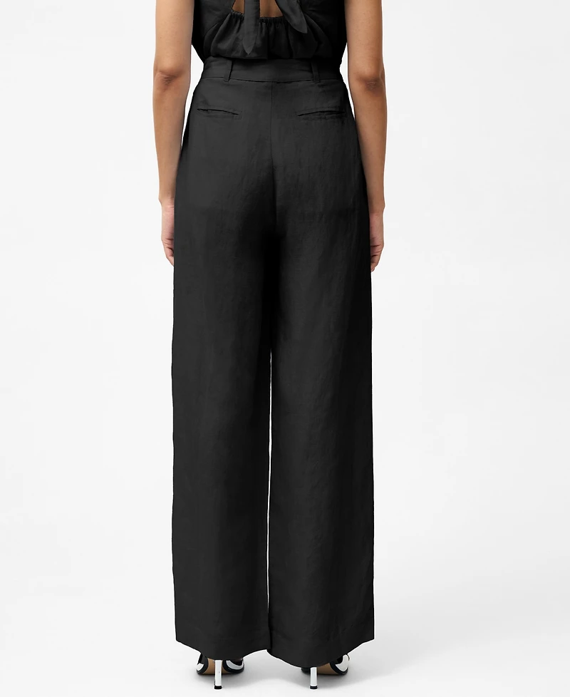 French Connection Women's Birdie Front-Pleat Wide-Leg Pants