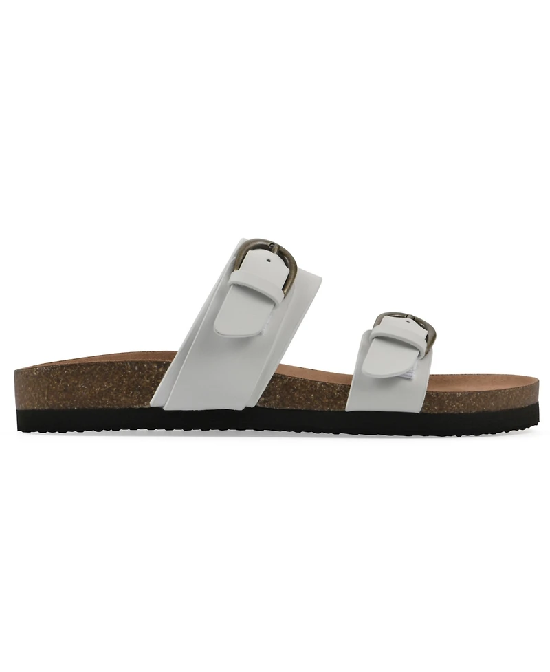 White Mountain Women's Hardball Round Toe Flat Sandals