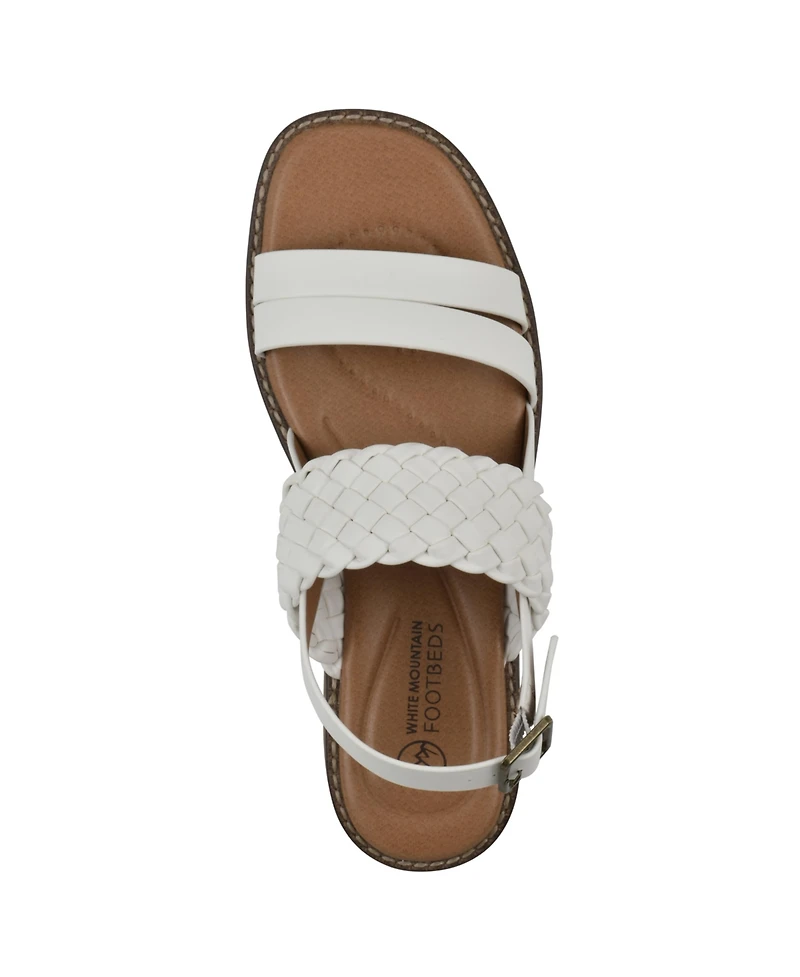 White Mountain Women's Macaroni Round Toe Flat Sandals
