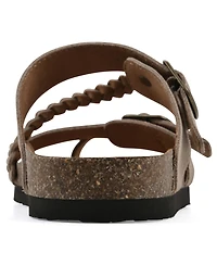 White Mountain Women's Hammy Round Toe Flat Sandals