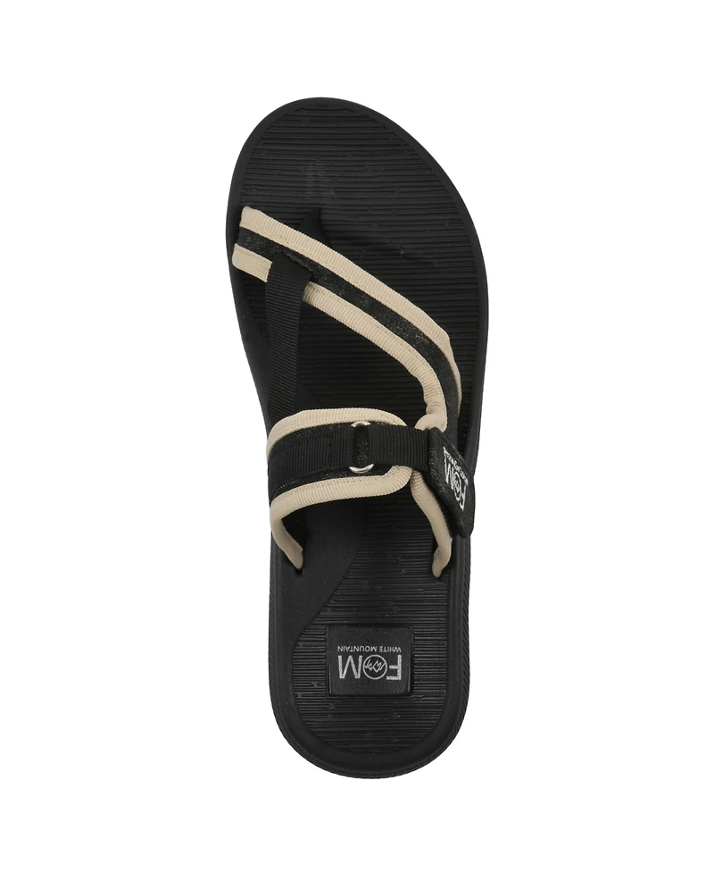White Mountain Women's Basket Round Toe Flat Sandals