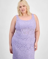 City Studios Trendy Plus Glitter Lace Gown
