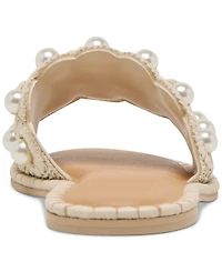 Dolce Vita Women's Harlyn Pearl Woven Raffia Slide Flat Sandals