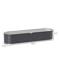 Outsunny Galvanized Raised Garden Bed Planter Box, 7.9' x 2' x 1.4',