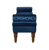 Velvet Tufted Bench for Bedroom, Living Room & Entryway, Window with Spindle Wooden Legs-The Pop Home