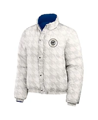 Wear by Erin Andrews Women's Royal/White Chicago Cubs Reversible Cropped Full-Zip Puffer Jacket