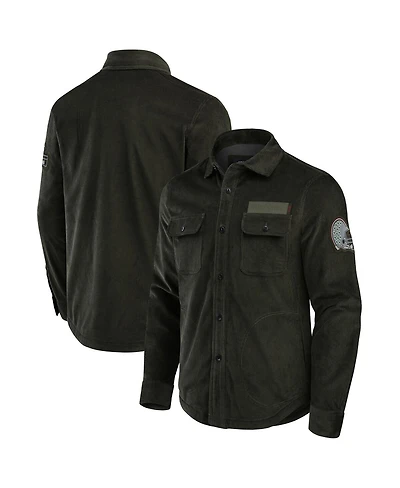 Fanatics Men's Olive State Buckeyes Corduroy Full-Button Shacket