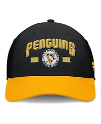 Fanatics Men's Black/Gold Pittsburgh Penguins Heritage Captain Flex Hat