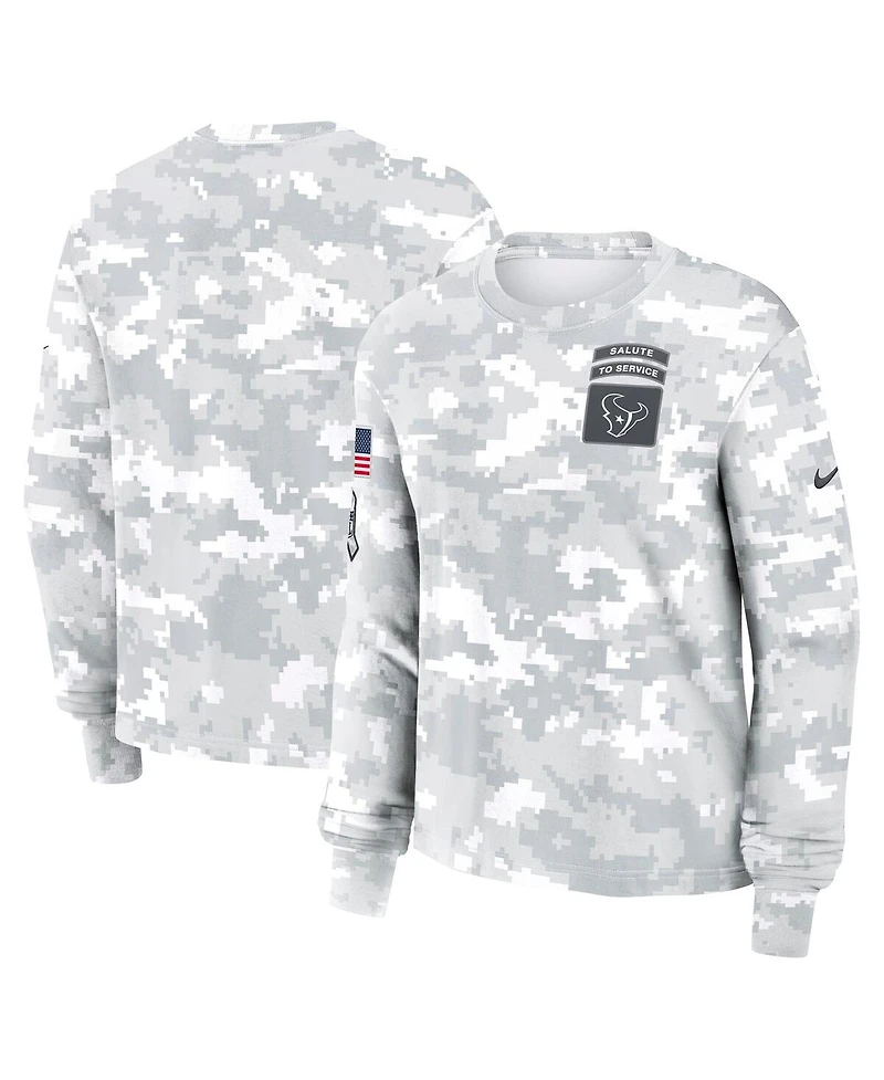 Nike Women's White Houston Texans 2024 Salute To Service Long Sleeve T-Shirt