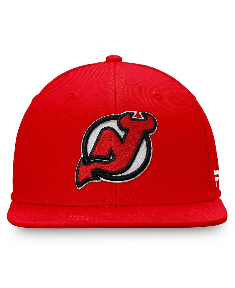 Fanatics Men's Red New Jersey Devils Core Primary Logo Snapback Hat