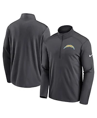 Nike Men's Anthracite Los Angeles Chargers Logo Pacer Performance Half-Zip Jacket