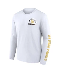 Fanatics Men's White San Diego Padres Press Box Long Sleeve T-Shirt