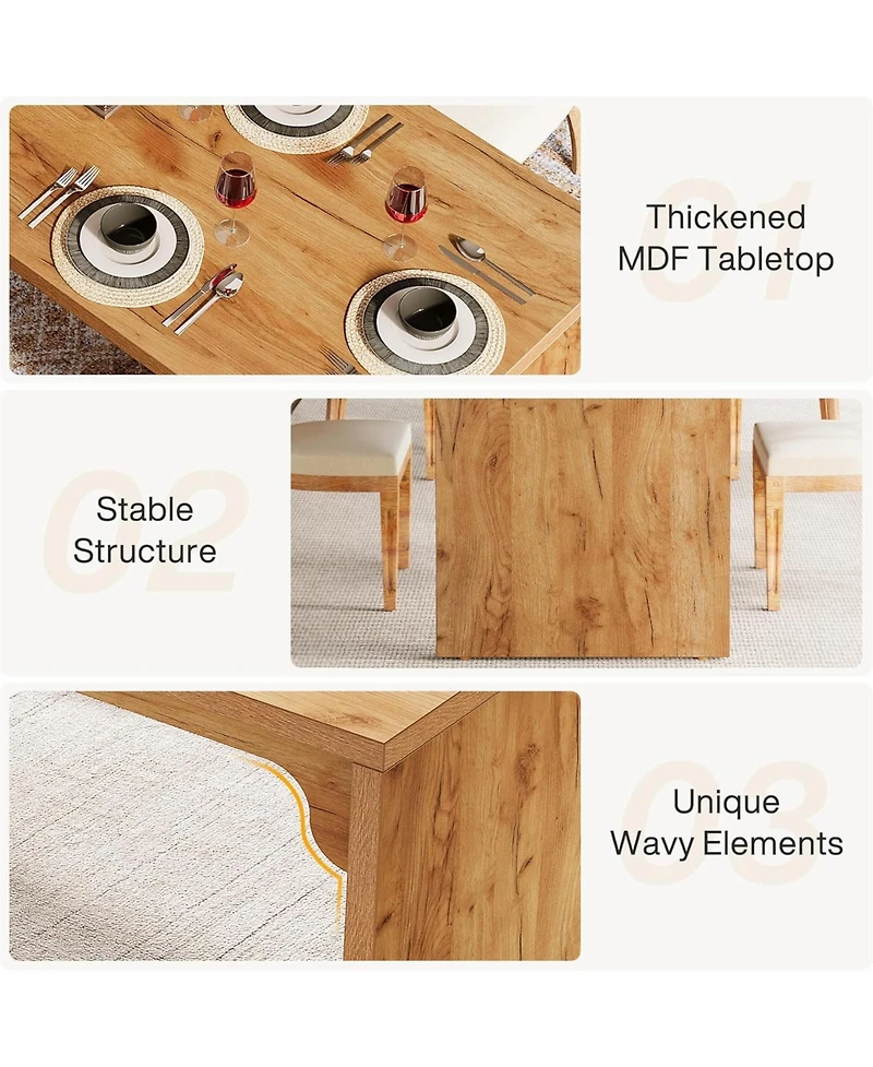 Tribesigns 78-Inch Dining Table for 6-8, Modern Rectangular Dining Room Table, Large Long Kitchen Dining Table with Sturdy Base, Wood Dinner Table