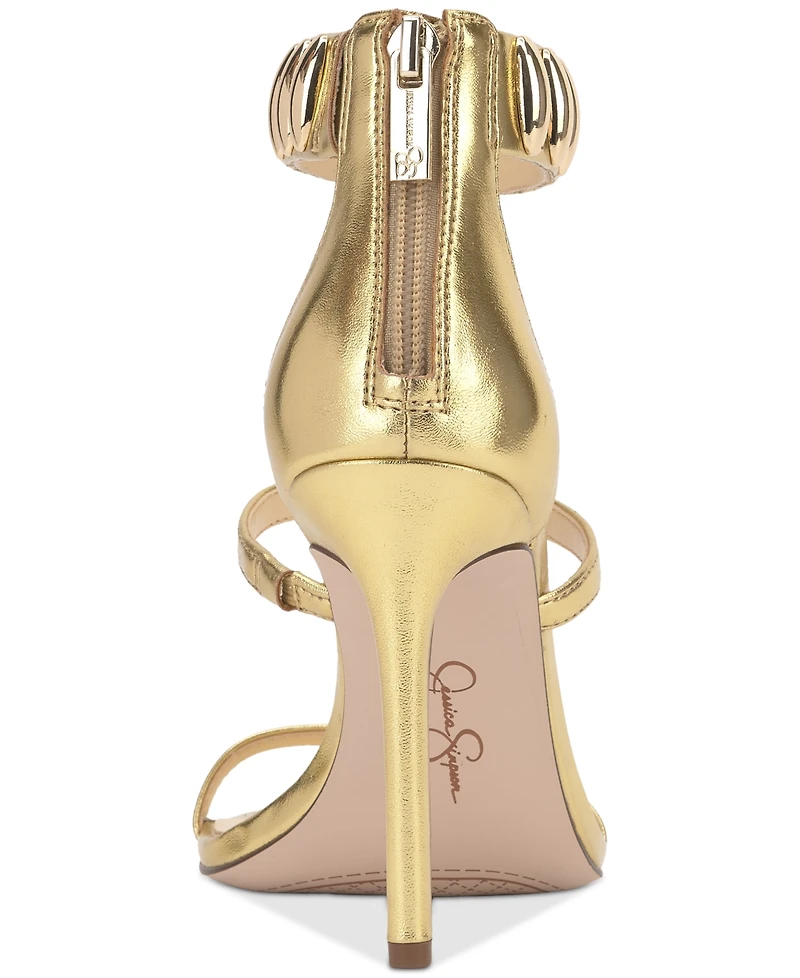 Jessica Simpson Women's Juniya T-Strap Studded Stiletto Sandals