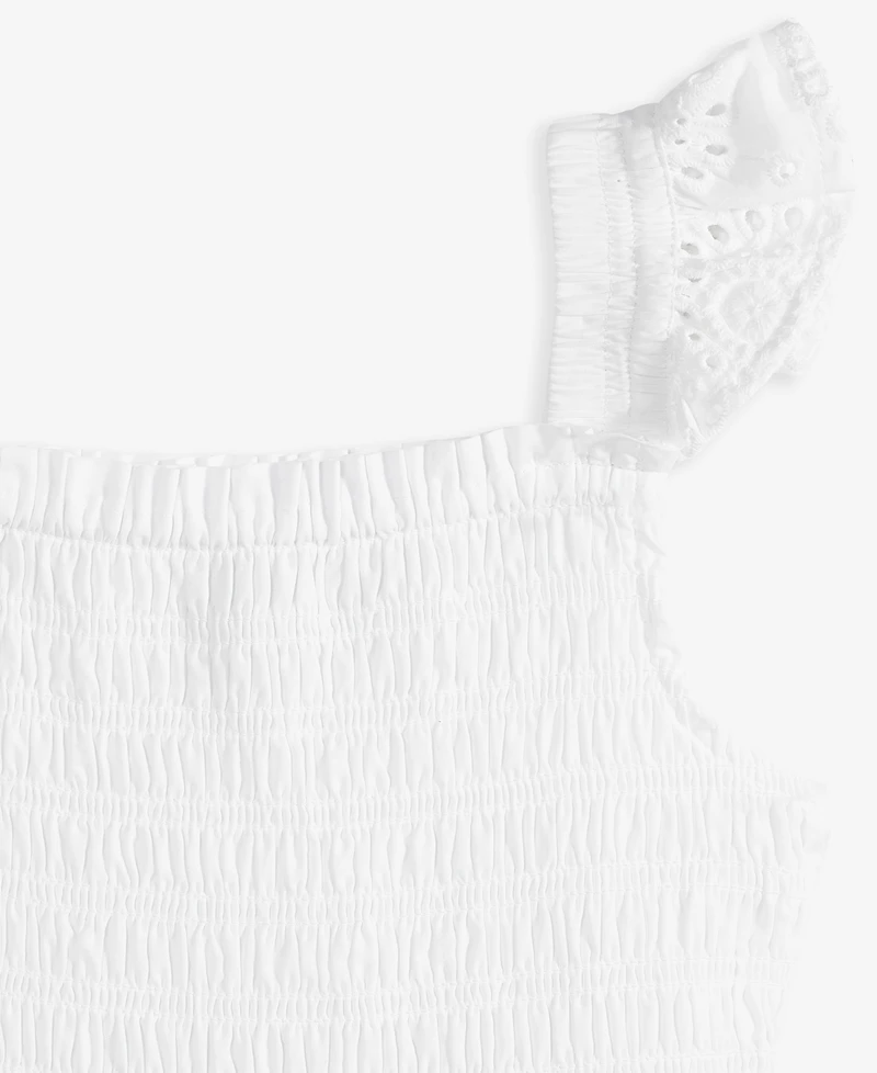 On 34th Little Girl's Cotton Eyelet Smocked Mommy & Me Flutter-Sleeve Dress, Exclusively at Macy's