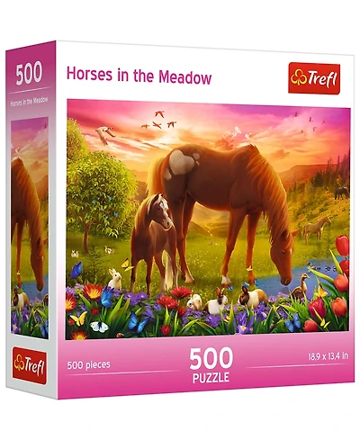 Trefl Red 500 Piece Jigsaw Puzzle - Family of Horses
