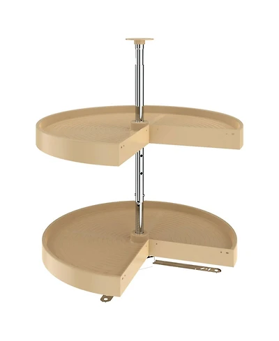 Rev-a-Shelf 28'' Lazy Susan Pie-Cut Polymer Two-Shelf, Almond, Ld-2942-28-15-1