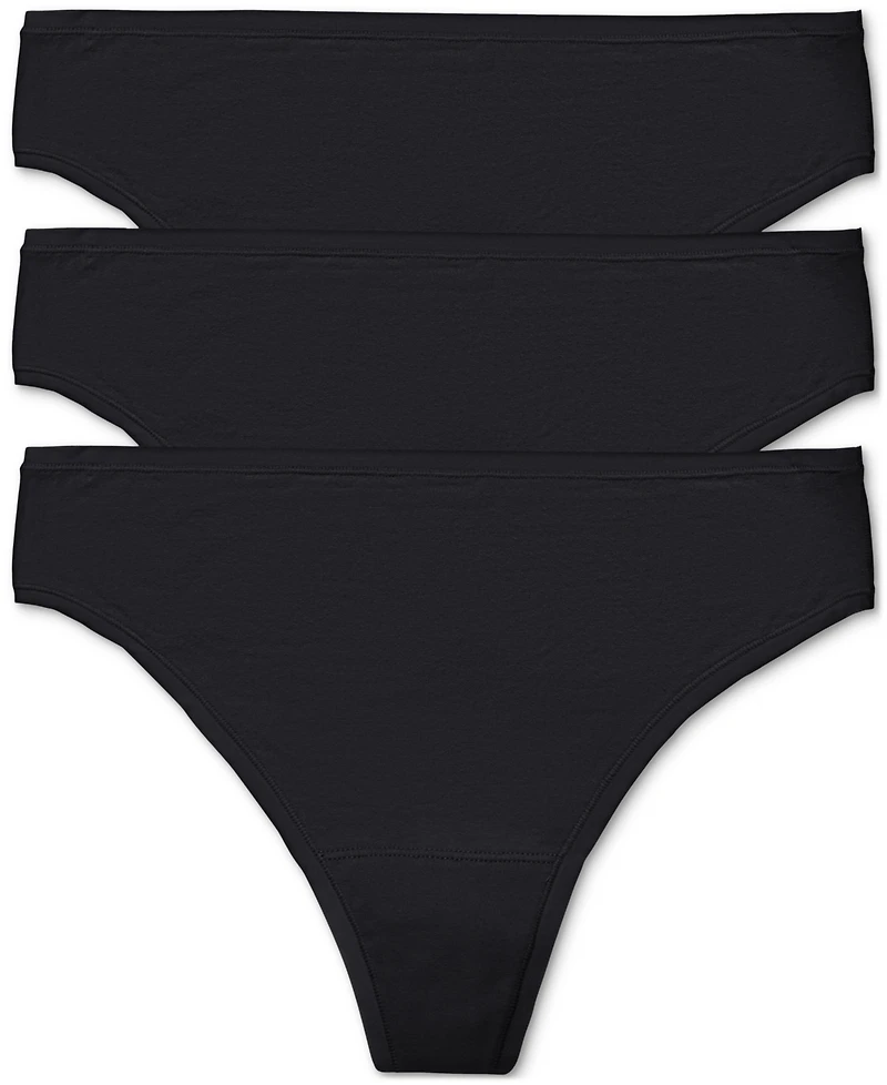Natori Women's 3-Pk. Bliss Bare Cotton Thong Underwear 771346MP