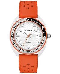 Bulova Men's Snorkel Orange Hnbr Rubber Strap Watch 41mm