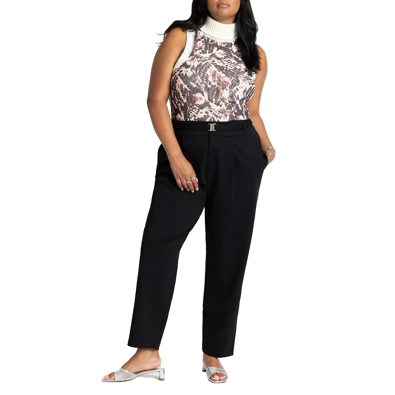 Eloquii Women's Ankle Pant With Belt