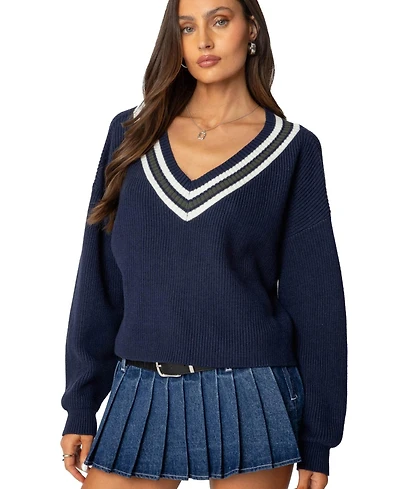 Edikted Womens Lauryl V Neck Sweater