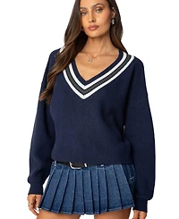 Edikted Womens Lauryl V Neck Sweater