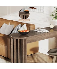 Tribesigns 59" Long Bar Table, Farmhouse Kitchen Counter Height Table with Sturdy Frame, Wooden Bar Height Pub Table for Dining Room, Living Room, Eas