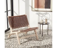 Luna Leather Woven Accent Chair