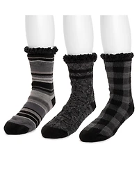 Muk Luks Men's 3 Pack Cabin Socks