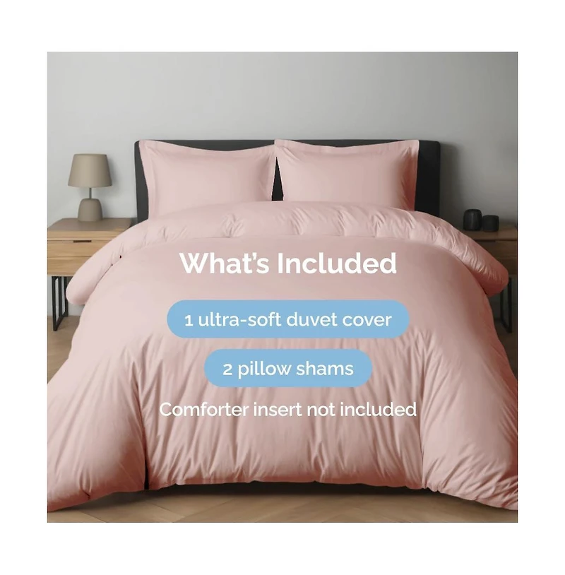 Premium Microfiber Duvet Cover Set - Queen - Cream