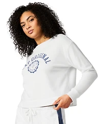 Gap Women's French Terry Crewneck Logo Pajama Top - Exclusively at Macy's