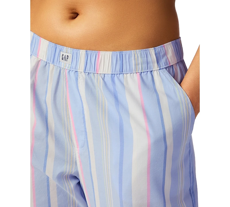 Gap Women's Striped Poplin Pajama Pants, Exclusively at Macy's