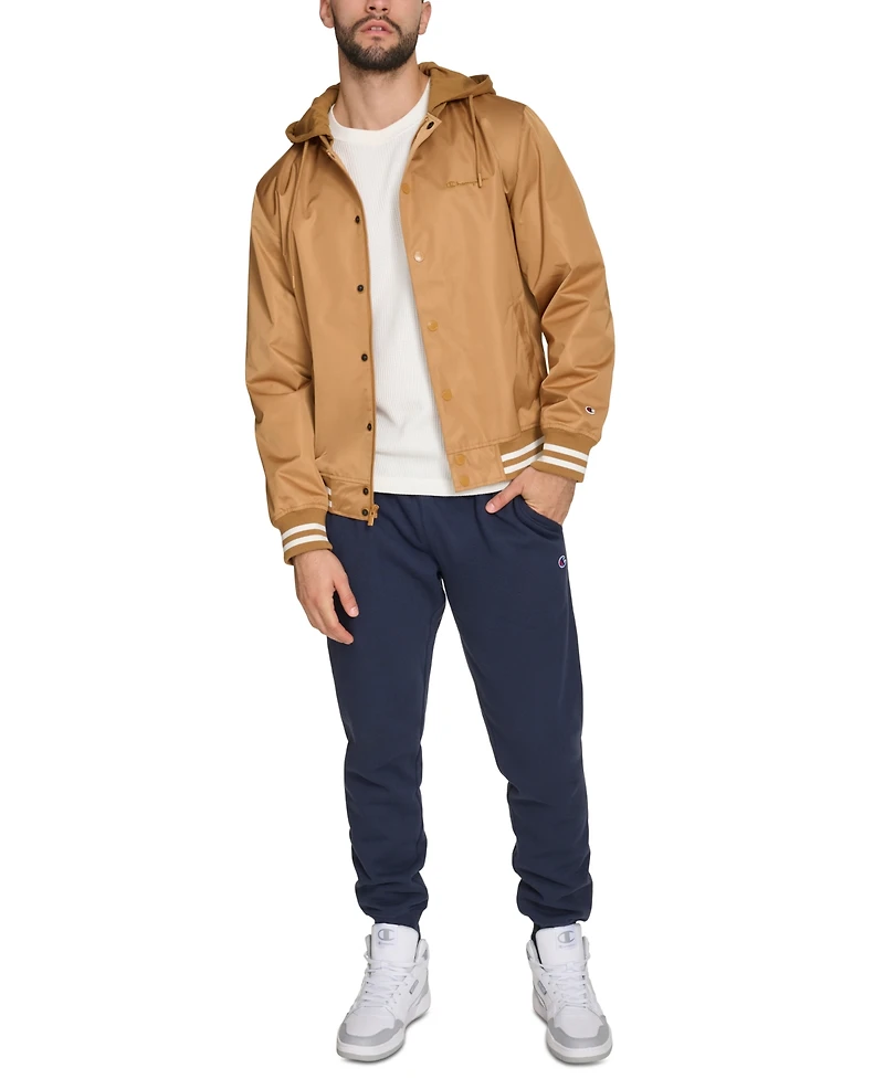 Champion Men's Jersey Hood Varsity Bomber Jacket
