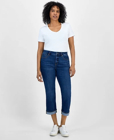 Style & Co Women's Mid-Rise Curvy Capri Jeans, Exclusively at Macy's