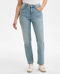 Style & Co Women's Curvy Straight-Leg High Rise Jeans, Created for Macy's