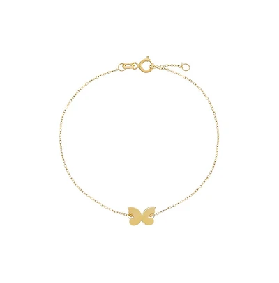 Solid Mini Butterfly Bracelet 14K