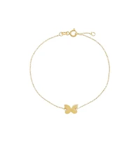 Solid Mini Butterfly Bracelet 14K