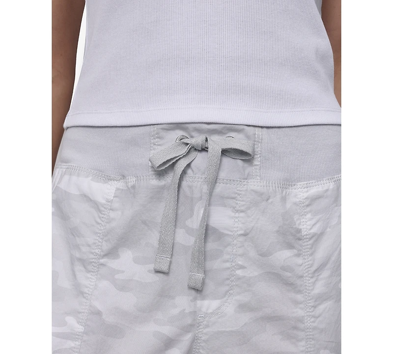 Dkny Sport Women's Cotton Ribbed-Waist Jogger Cargo Pants